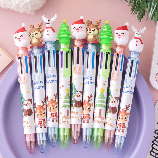 Christmas six color ballpoint pen