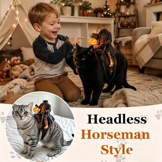 Halloween headless horseman cat costume