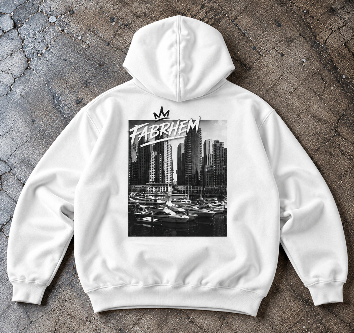 Hoodie blanc et noir Fabrhem