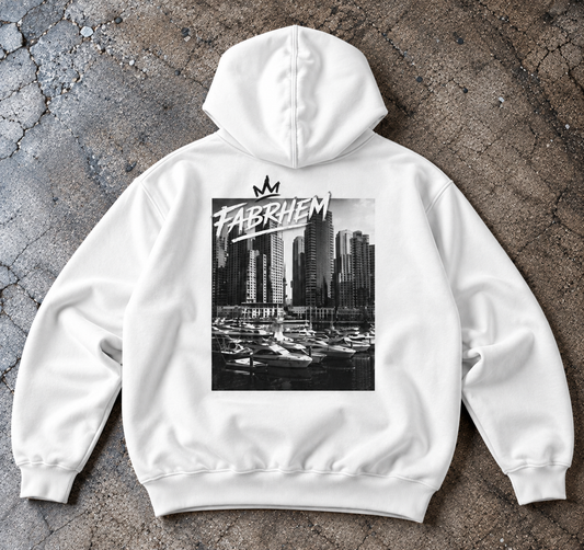 Hoodie blanc et noir Fabrhem